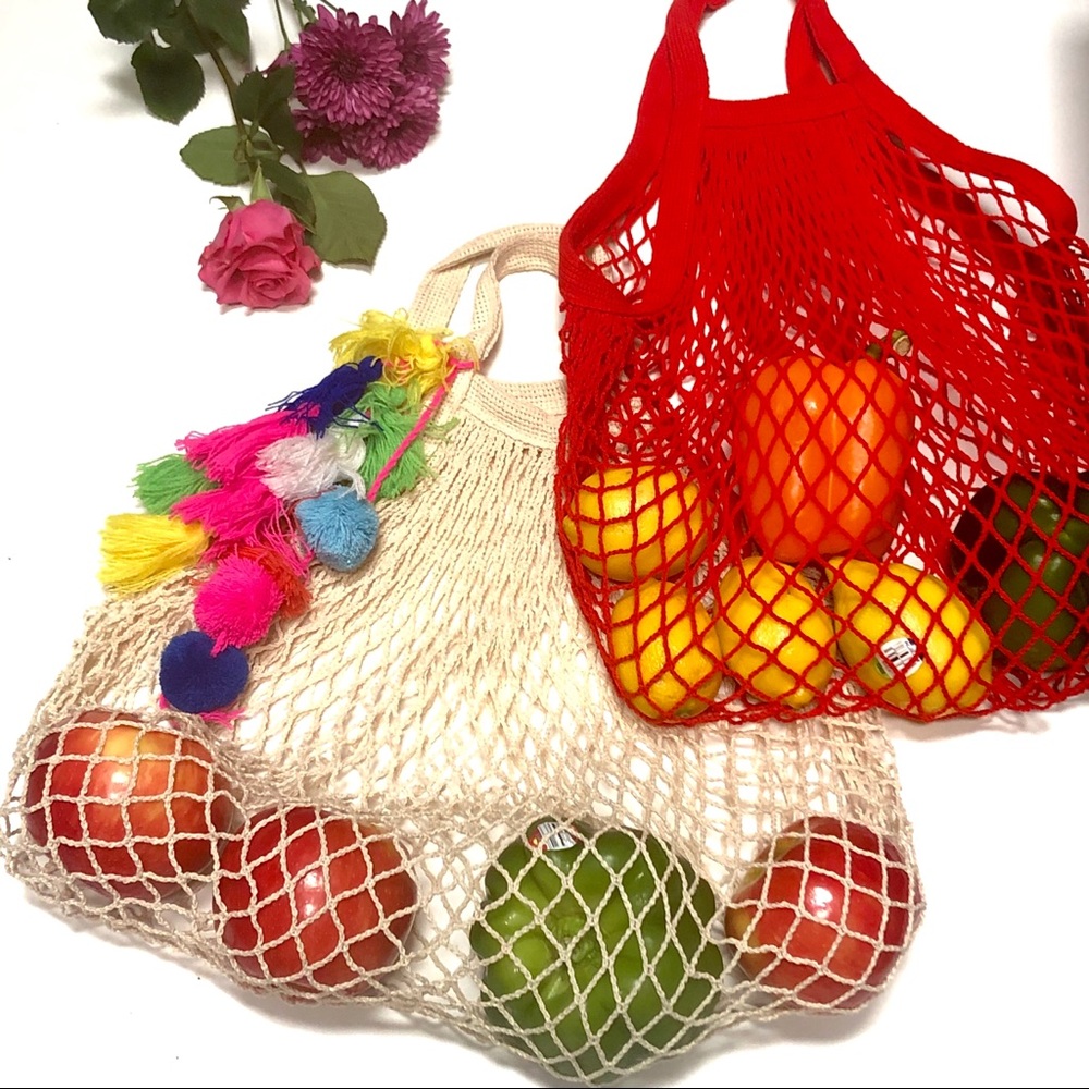 Cotton Mesh Shopping Bags Reusable